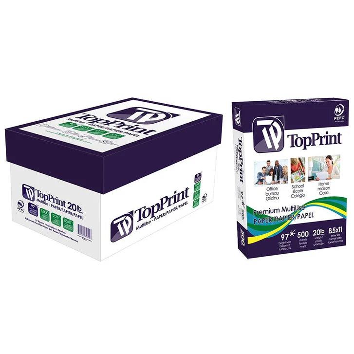 Premium Multi-use Top Print Paper, Letter, 8.5 in. x 11 in., 97 Bright, 20 lb. L3529