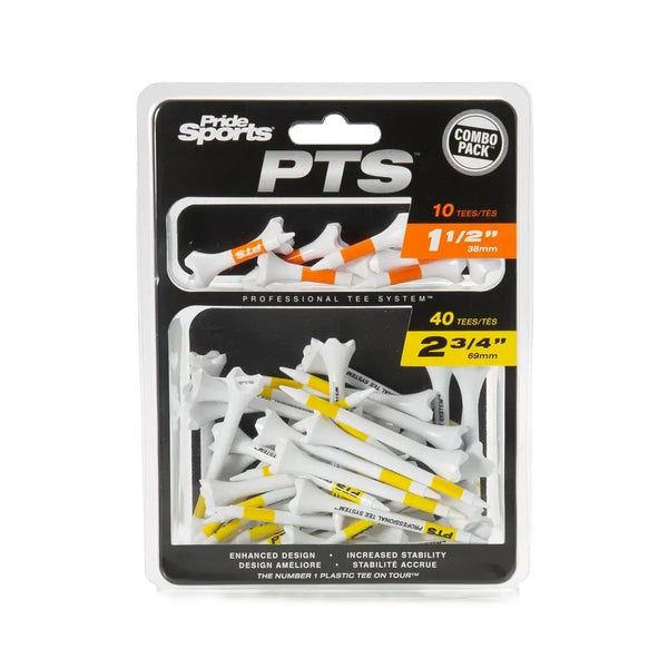 Pride Evolution Plastic Golf Tee Combo Pack, 40-pk, White O4328