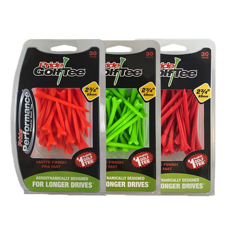 Pride Performance Plastic Golf Tee, 3-1/4-in, 30-pk, Citrus Matte Assorted Colours O1362