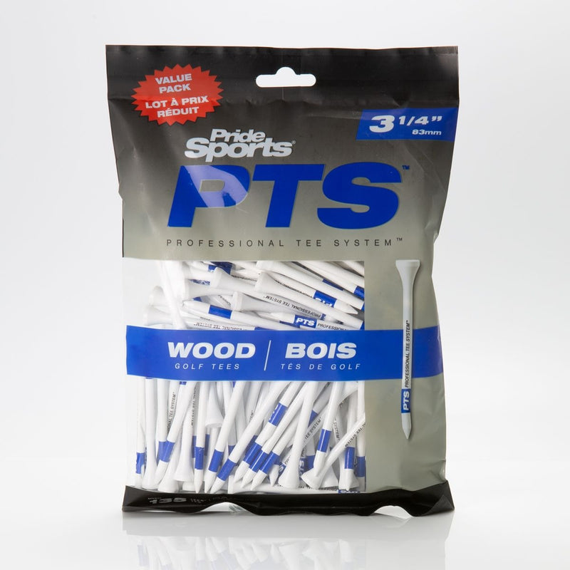 Pride Professional Biodegradable Hardwood Golf Tee, 3-1/4-in, 75-pk, White F2590