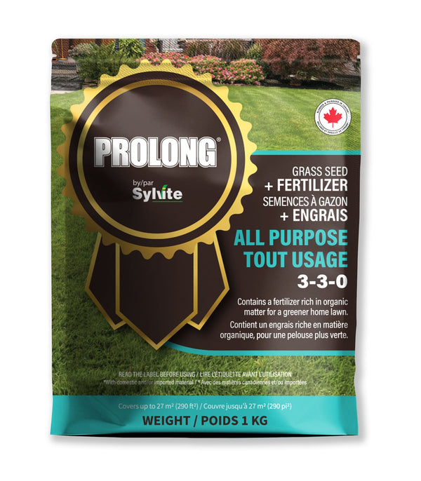 All Purpose Grass Seed with Fertilizer, 3-3-0, 1kg Q2579