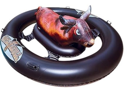 Inflatabull Inflatable Bull Ride-On Lake/Pool Float Toy, Brown N2453