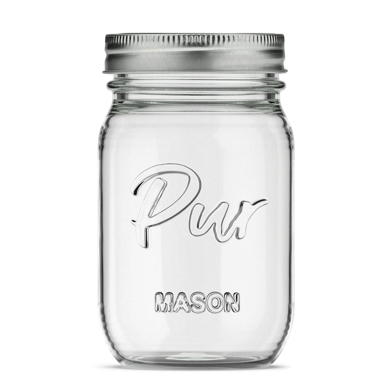 Mason Regular Mouth Glass Jar with Lid & Band, 16-oz/473-mL, 12-pk X2398
