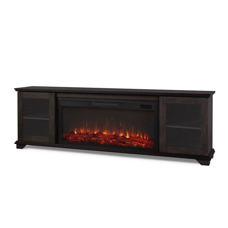 Benjamin Landscape Electric Fireplace TV Stand, 81-in, 1500W, Includes Remote Control, Weathered Wood V1960