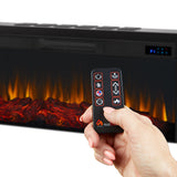 Benjamin Landscape Electric Fireplace TV Stand, 81-in, 1500W, Includes Remote Control, Weathered Wood