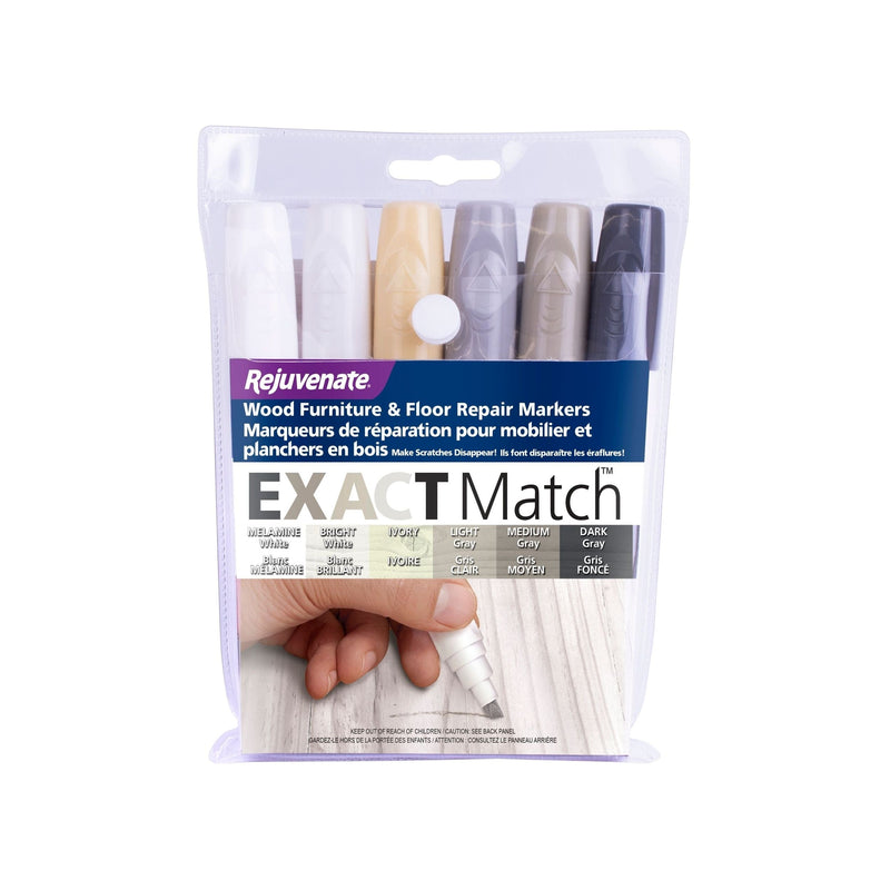Exact Match Wood Furniture & Floor Repair Markers, White-Grey, 6 Shades R2117