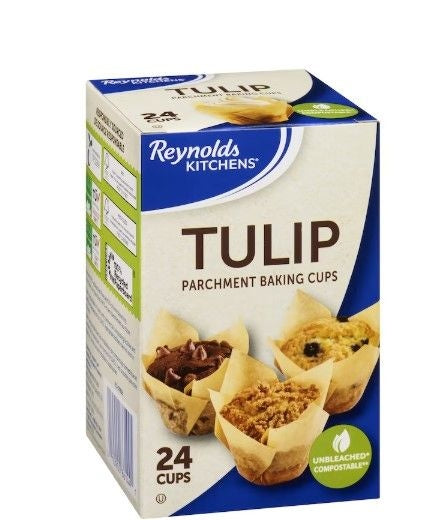 24PC PARCHMENT TULIP CUPS H4812
