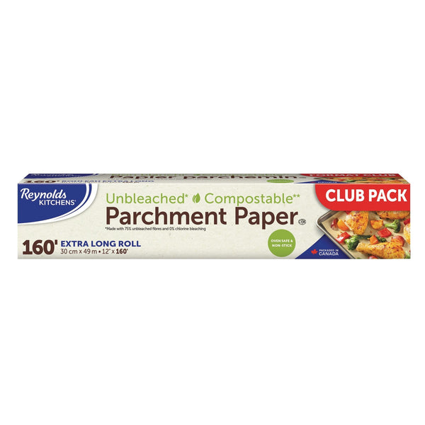 Kitchens Unbleached Compostable Parchment Paper, Extra-Long Roll, 12-in x 160-ft T8934