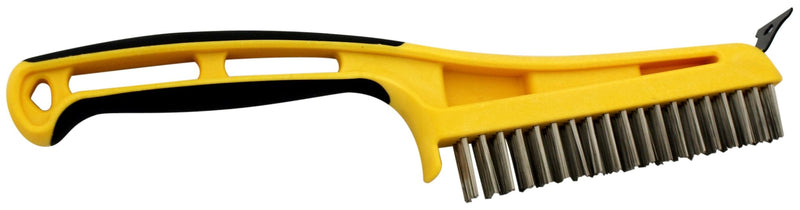 Stainless Steel Wire Bristle Brush with Metal Scraper, Removes Paint/Dirt/Rust U5561