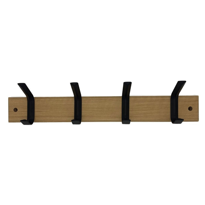 Double 4 Hook on Board, 18", Black A0484