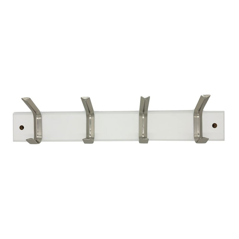 Double 4 Hook on Board, 18", White B0649