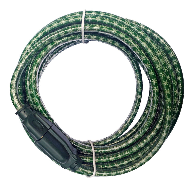 1-Outlet Green Extension Cord with Snowflake, 7.5-m J4188
