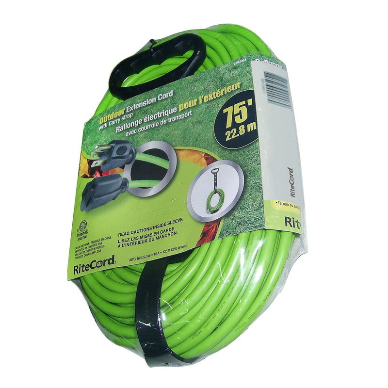 75-ft 16/3Outdoor Extension Cord with Locking Connector and Carry Strap, Lime Green P9427