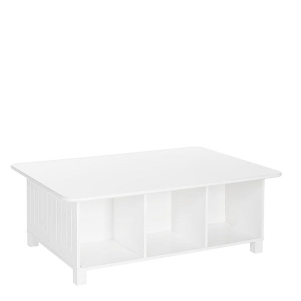 Home Kids' Desk, Activity & Play Table with 6 Storage Cubbies, For Bedroom/Playroom, White L8373