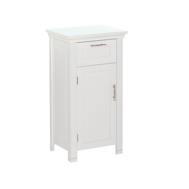 Home Somerset Single Door Bathroom & Laundry Storage Cabinet with Drawer & Adjustable Shelf, White K9088