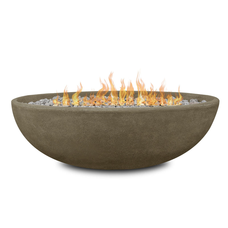 Riverside Oval Concrete Propane Fire Pit in Glacier Gray, 48-in W5799