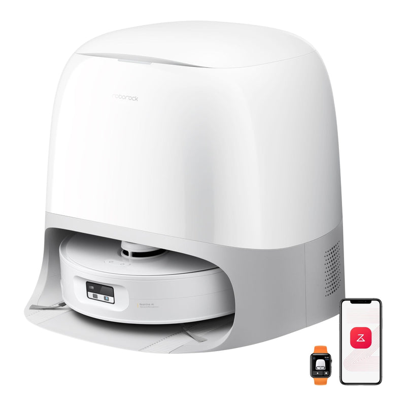 Roborock Qrevo Curv 2 Flow Robot Vacuum & Mop featuring 20,000 Pa suction, a 220 RPM roller mop, and advanced LiDAR navigation. Z9543
