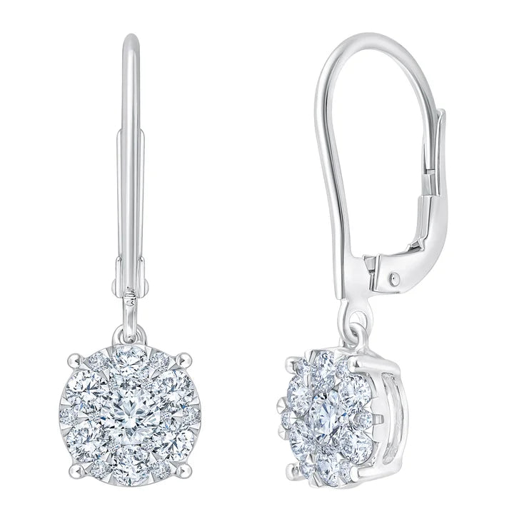 Round Brilliant Diamond Drop Earrings (1.00 ctw) N2290