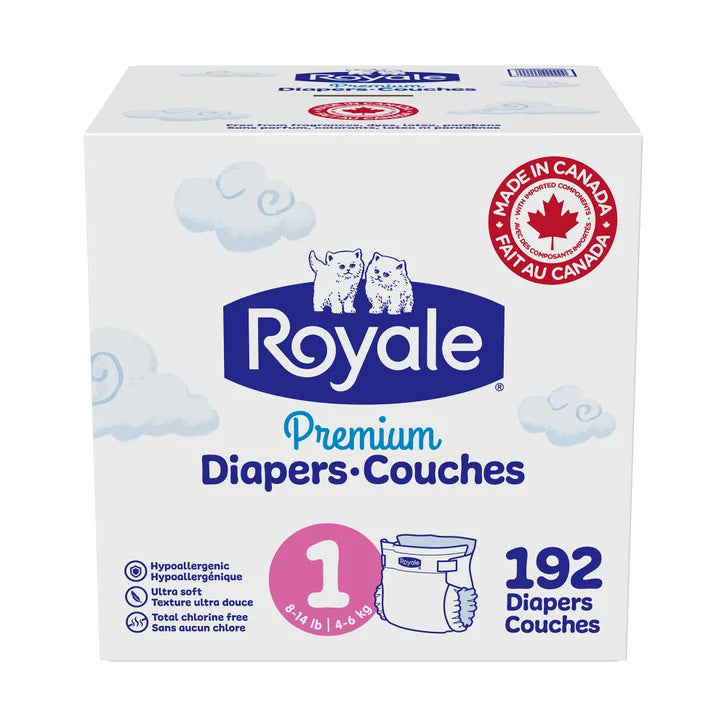 Royale Premium Baby Diapers, Sizes 1 - 2 I4248