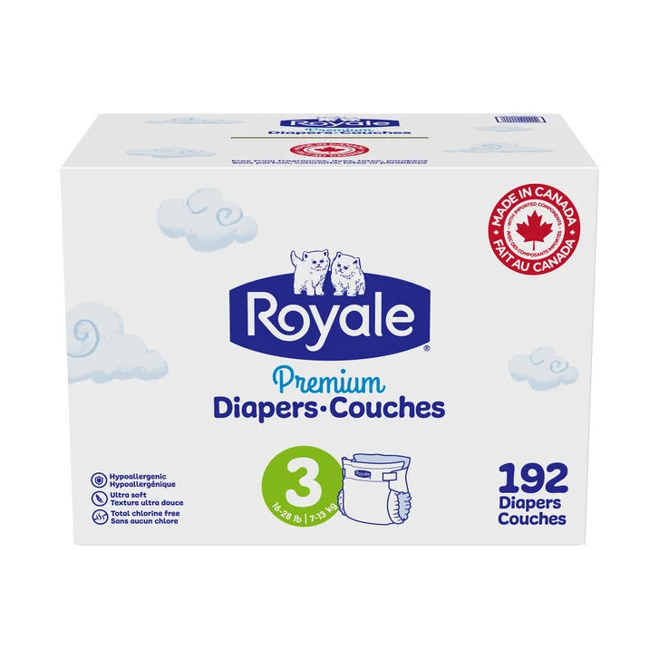 Royale Premium Baby Diapers, Sizes 3 - 6 J5143