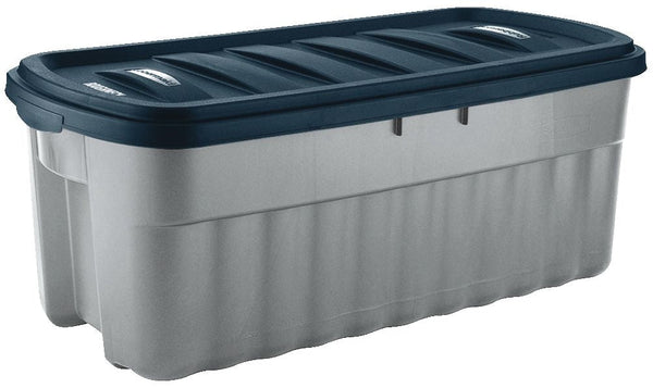 Roughneck Jumbo Storage Box with Lid, 189-L, Grey/Blue R7100