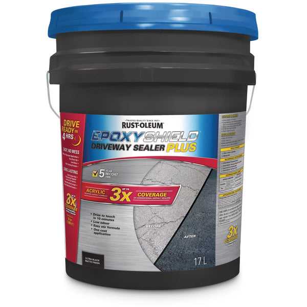 Epoxy Shield Asphalt Driveway Sealer Plus, 1000 sq. ft Coverage, Black, 17-L Q1660