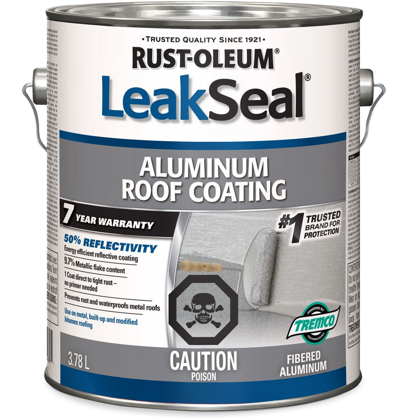 LeakSeal Aluminum Roof Coating, Reflective, Rust Proof & Waterproof Sealant, 3.78-L H3815