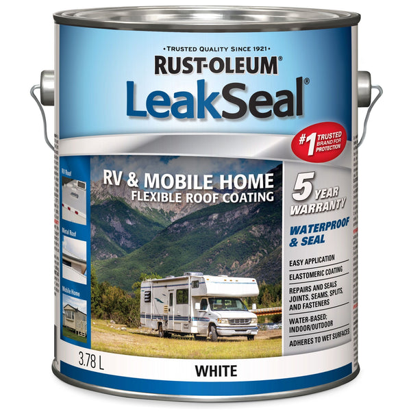 LeakSeal Waterproof Mobile Home & RV Roof Sealant / Coating, White, 3.78-L E5096