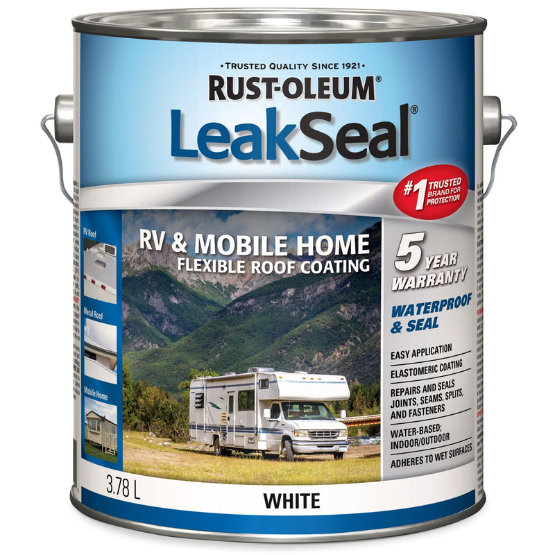 LeakSeal Waterproof Mobile Home & RV Roof Sealant / Coating, White, 3.78-L E5096