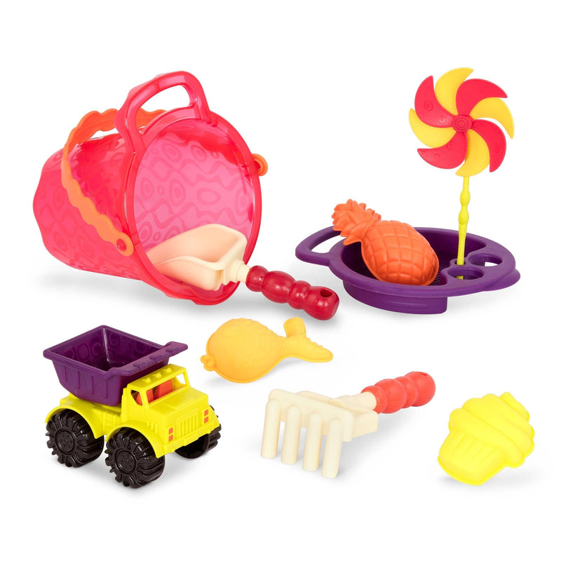 Sands Ahoy! Outdoor Beach Sand Playset with 9 Beach Accessories, Bilingual, 9-pc F0334