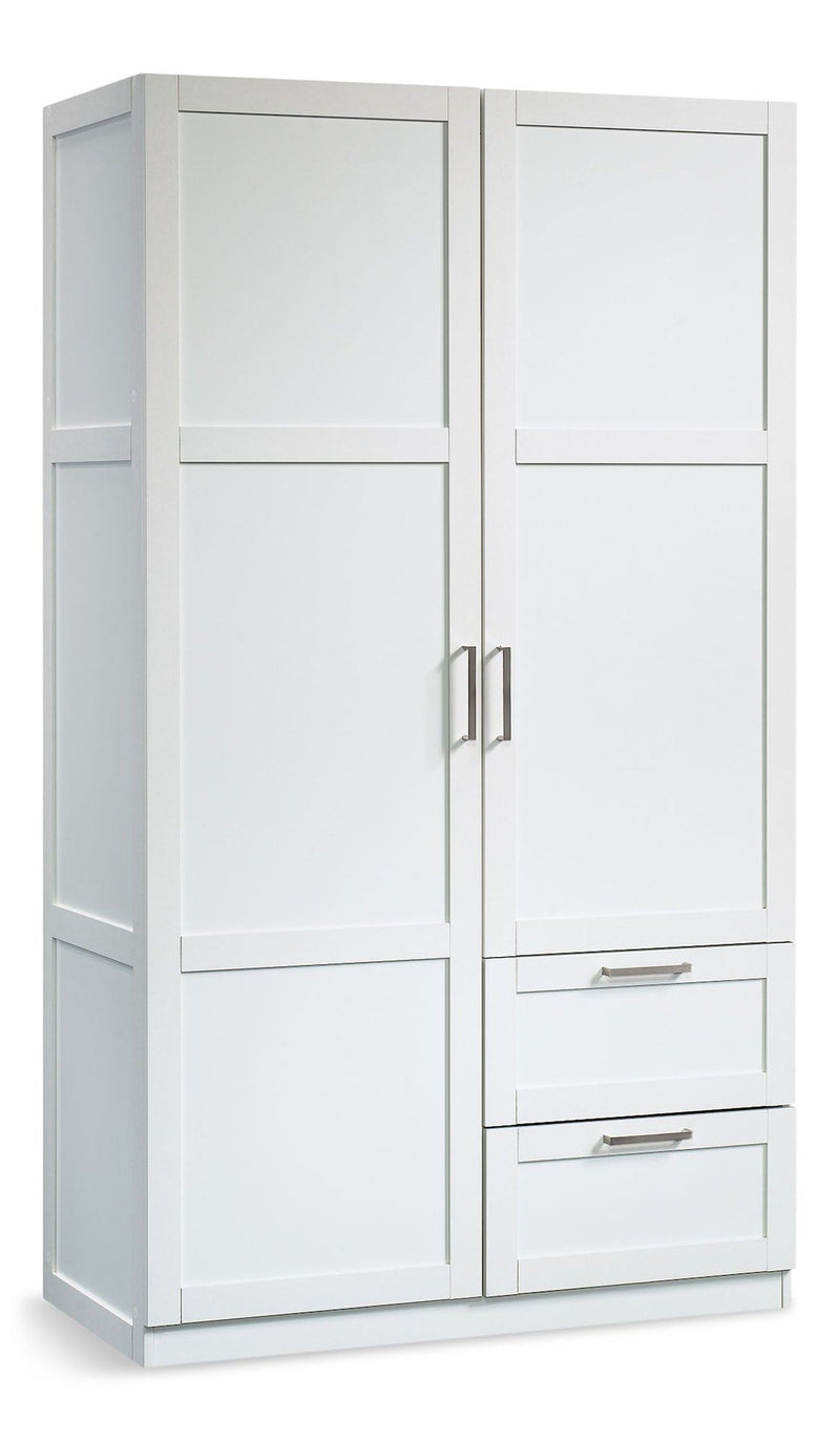 2 Door 2 Drawer Wardrobe, White H6297