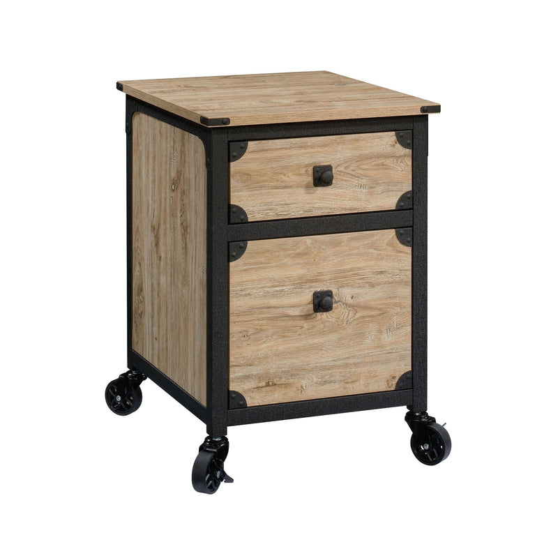 Steel Pedestal River File Cabinet with Drawers, Milled Mesquite Z1432