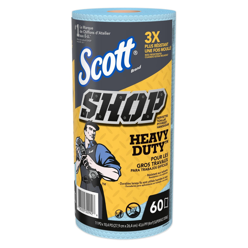 Heavy-Duty Shop Paper Towels, 11 x 10.4-in, Blue, 60-pk A4126