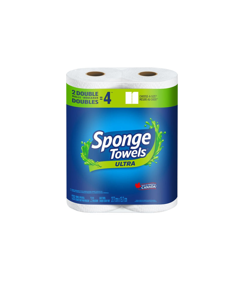 Sponge Ultra Choose-A-Size Absorbent Paper Towel, 2-Ply, 2 Double Rolls W6415