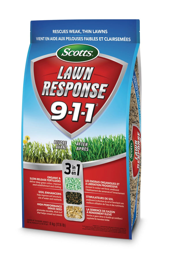 Lawn Response 3-in-1 Grass Seed & Fertilizer Mix, 9-1-1, 8-kg I9110