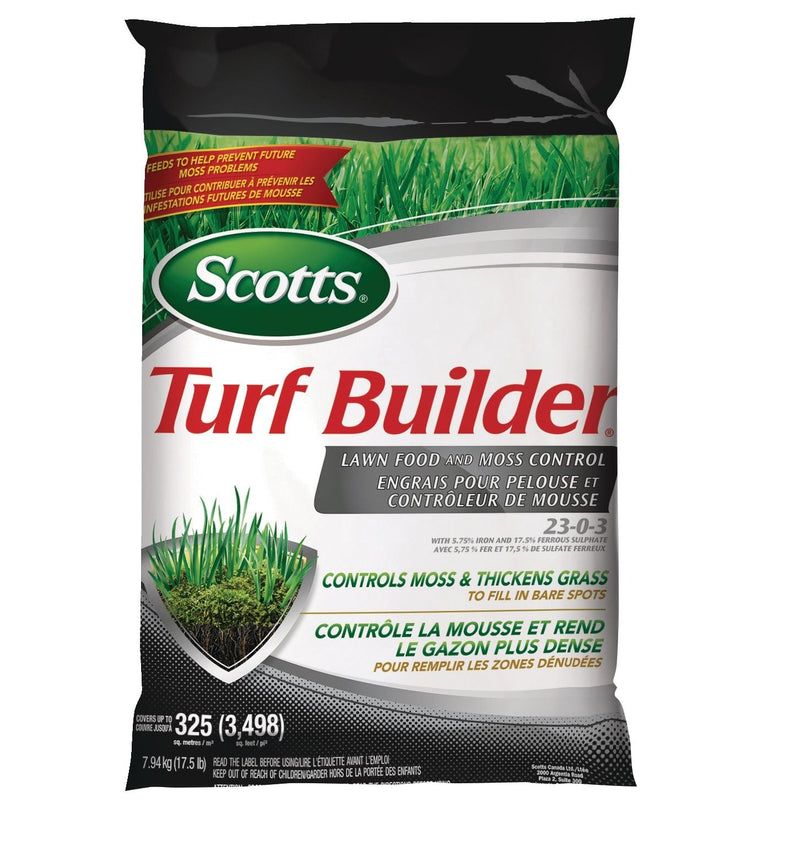 Turf Builder Lawn Food and Moss Control, 23-0-3, 7.94-kg, 325-m² J9787