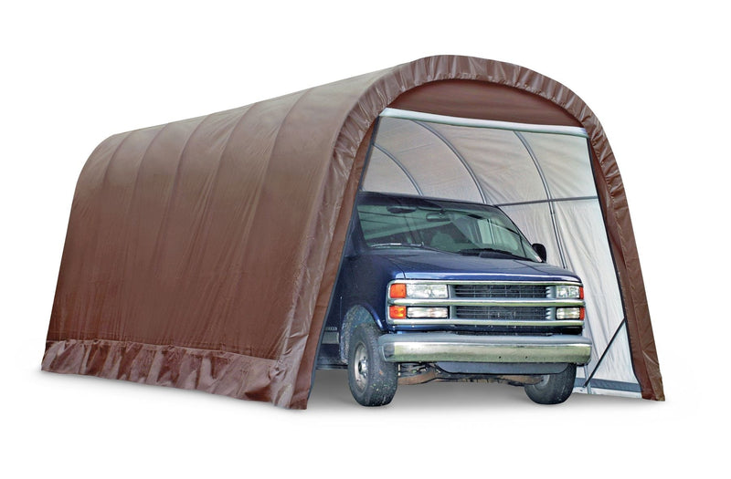 ShelterLogic Heavy Duty Waterproof Round Style Auto Shelter with UV Protection, 12x24x10-ft C4074