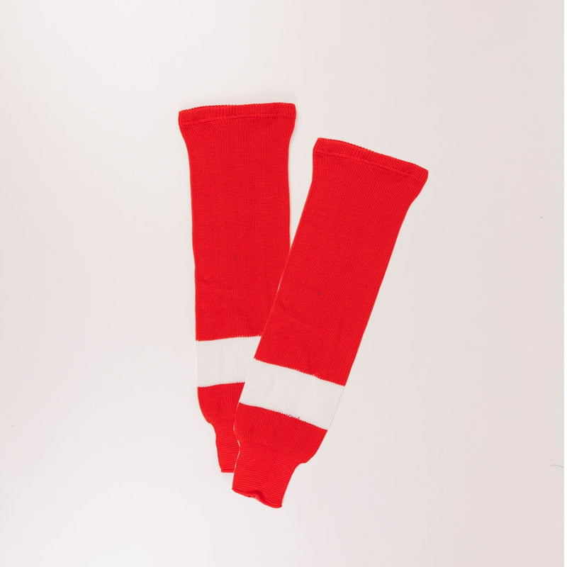 Knit Hockey Socks, Red/White, Assorted Sizes W9354