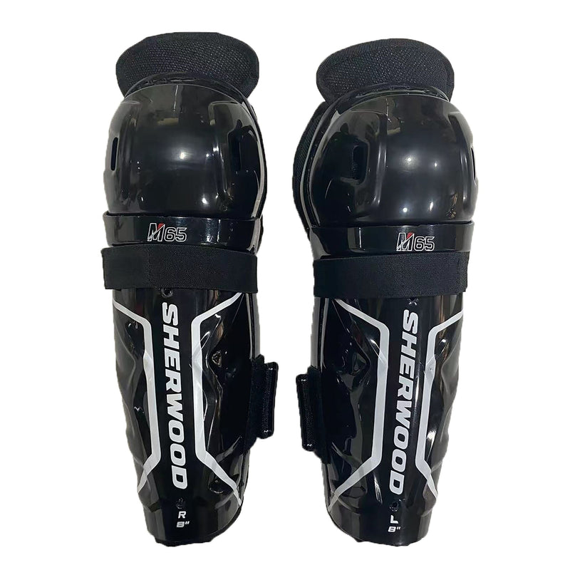Rekker M65 Hockey Shin Guards, Youth, Black, Assorted Sizes Q7671