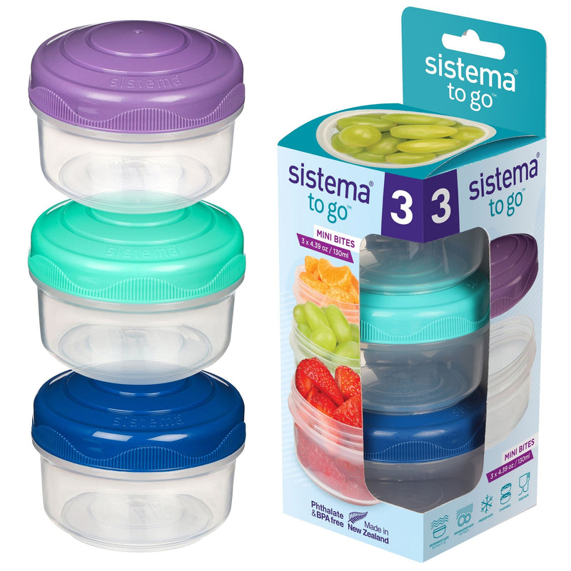 Mini Bites To Go Food Storage Container Set with Removable Dividers, 3-pk T1529