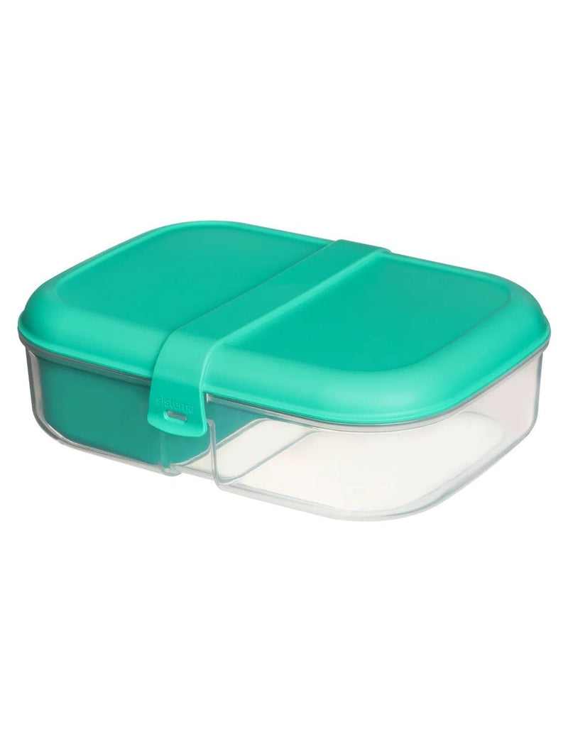 Ribbon Rectangular Plastic Lunch To Go Food Storage Lunch Box, 1.1-L, with Mini Bite Q8536