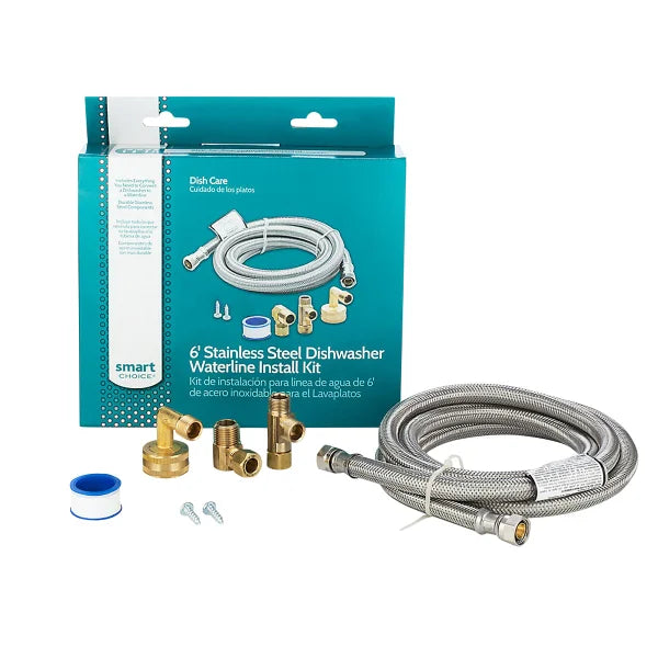 Smart Choice 6 ft. Stainless Steel Dishwasher Waterline Kit Q4324