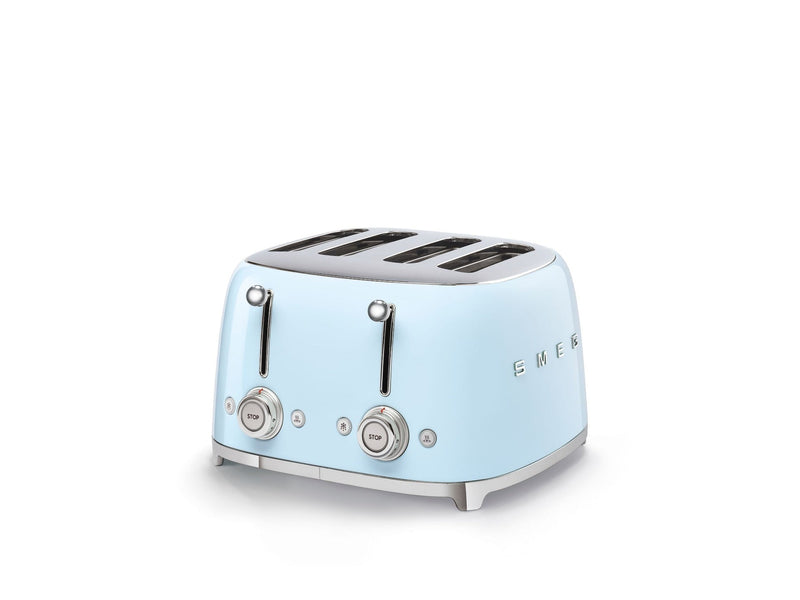 50s Retro Style Wide Slot Pop-up Toaster, 4-Slice, Pastel Blue G9506