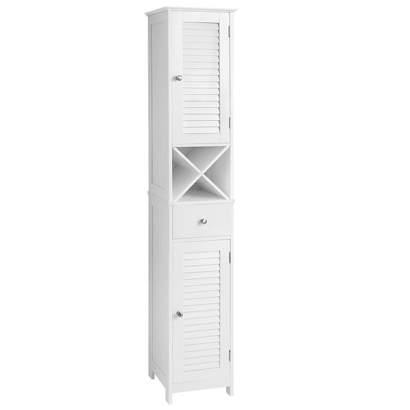Home 1-Drawer White Storage Cabinet with Shutter Doors Q9668