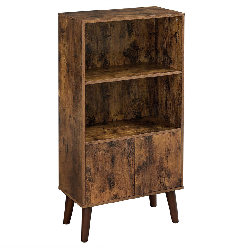Home 3-Tier Rustic Brown Retro Cabinet with Steel Frame N3095