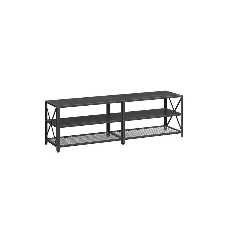 Home 70-in 3-Tier Industrial Black TV Stand U1432