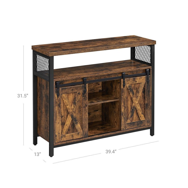 Home Brown Buff Sideboard Storage with Sliding Doors V9162