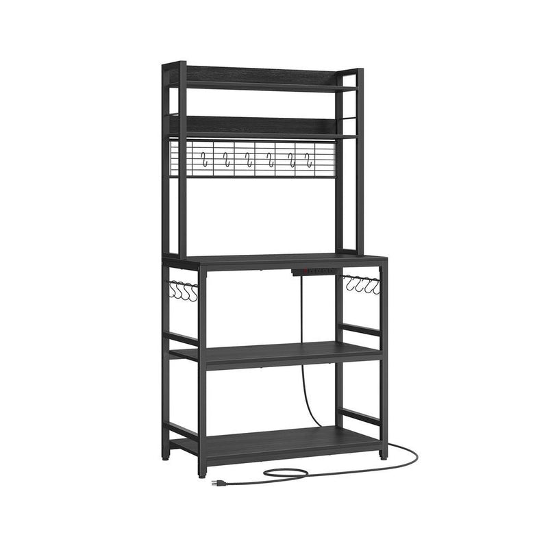 Home Charcoal Grey Baker's Rack with 4 AC Outlets W5132