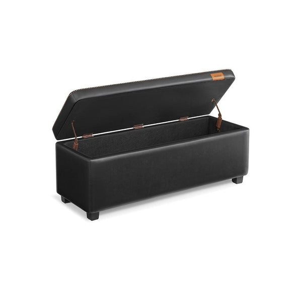 Home Deep Mid-Century Modern Black Storage Ottoman N6335