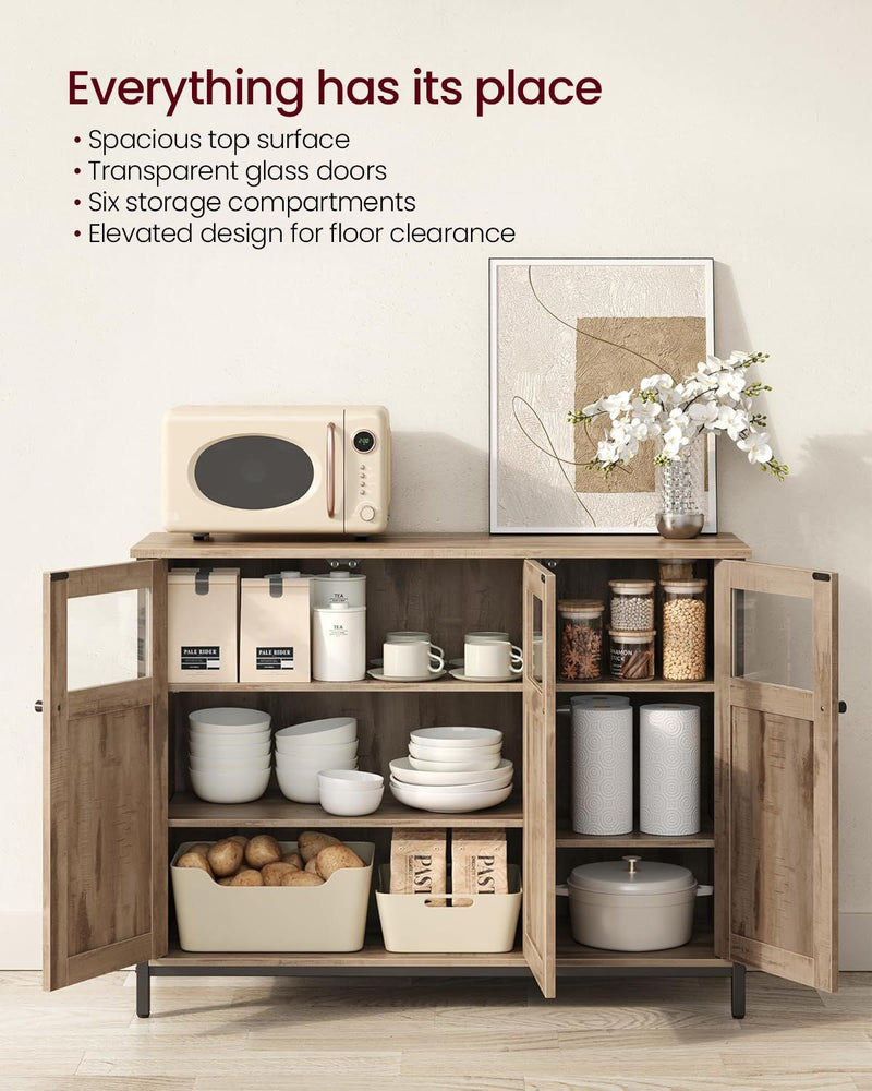 Home Industrial Camel Brown/Black Buffet Cabinet K4170